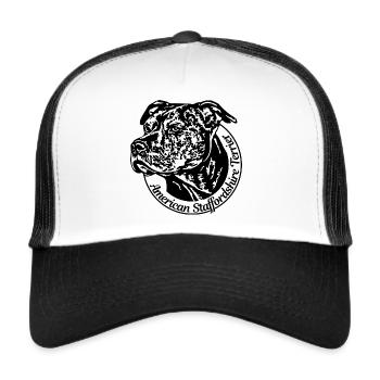 American Staffordshire Terrier brindle - Trucker Cap - white/black - Front
