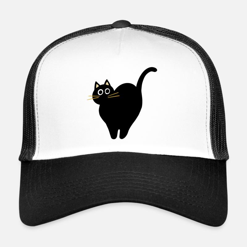 Chat noir effrayé Casquette trucker 