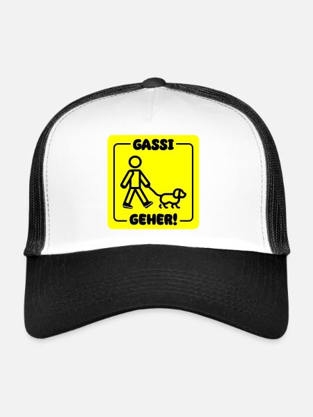 Dog walking dog - Trucker Cap - white/black - Front