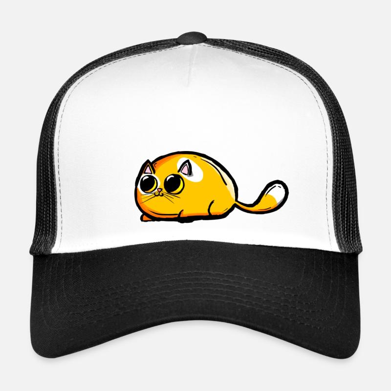 orange cat colorful cartoon comic - Trucker Cap - white/black