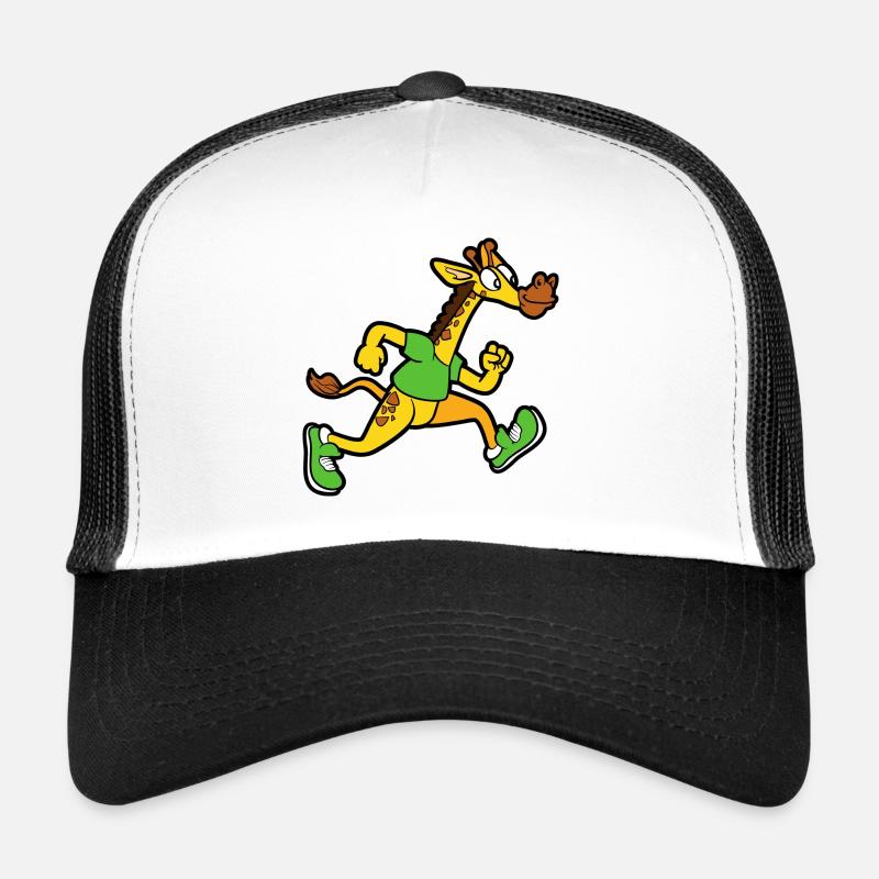 Giraffe sprinter jogging running track and field Trucker Cap
