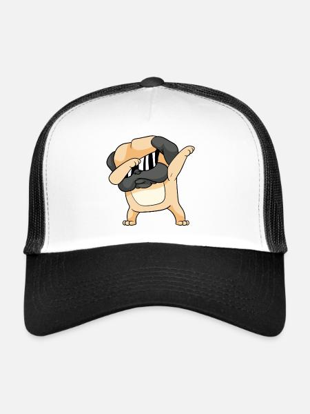 Dabbing Dab Pug Dogs - Trucker Cap - white/black - Front
