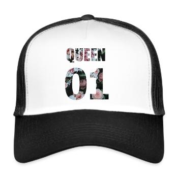 Queen flower - Trucker Cap - Weiß/Schwarz - Vorne
