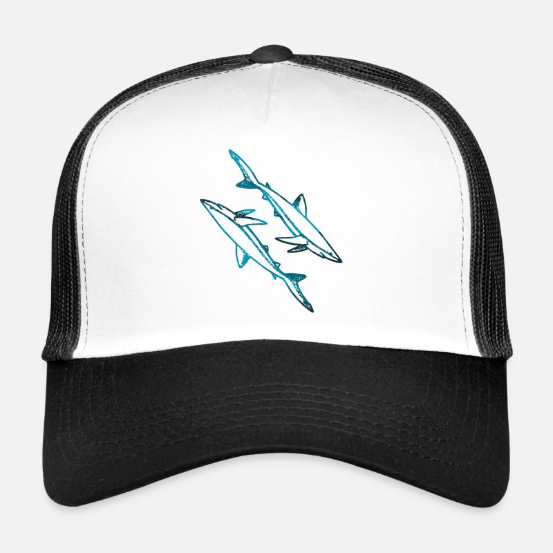 requins - Casquette trucker  - blanc/noir