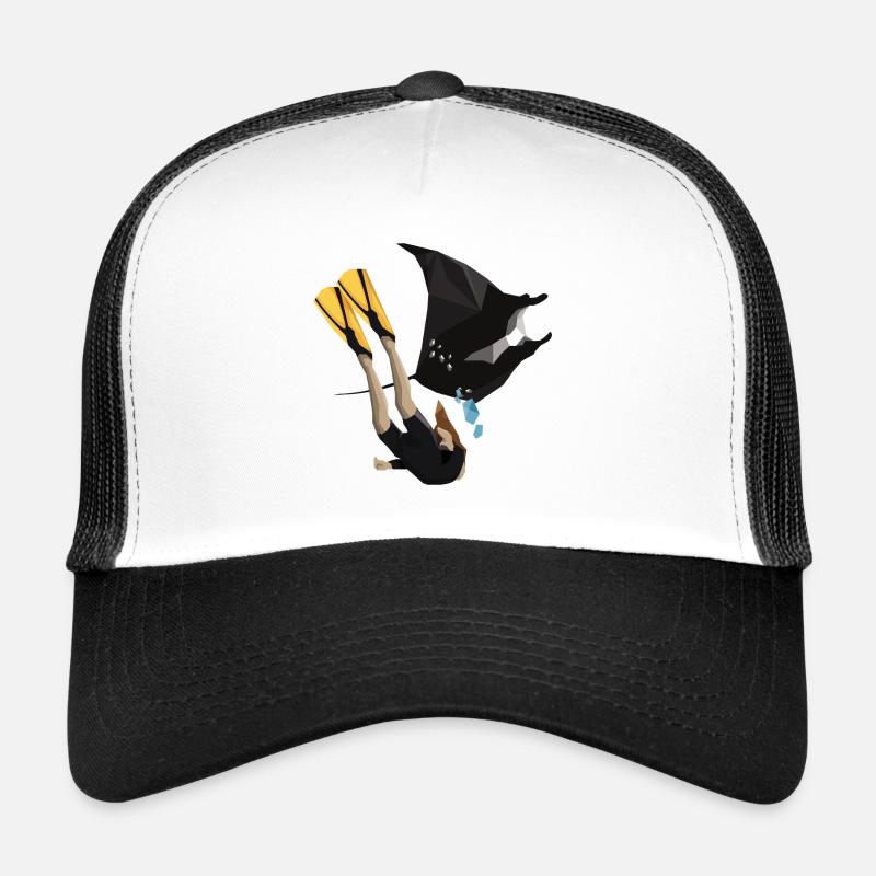 Plongeurs - Casquette trucker  - blanc/noir