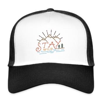 Stay Wild Outdoor Adventure Travel Gift - Trucker Cap - white/black - Front
