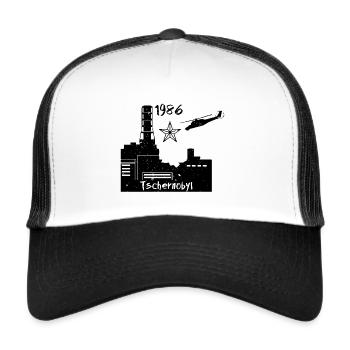 Centrale nucléaire de Tchernobyl 1986 - Casquette trucker  - blanc/noir - Devant