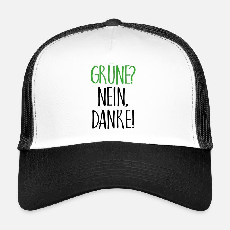 Grüne Nein Danke Geschenk - Trucker Cap - Weiß/Schwarz