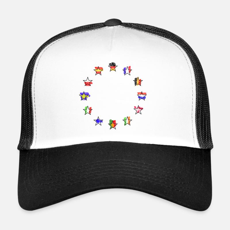 Drapeau européen avec pays aquarelles Casquette trucker 