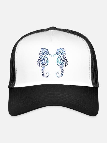 Seahorse - Trucker Cap - white/black
