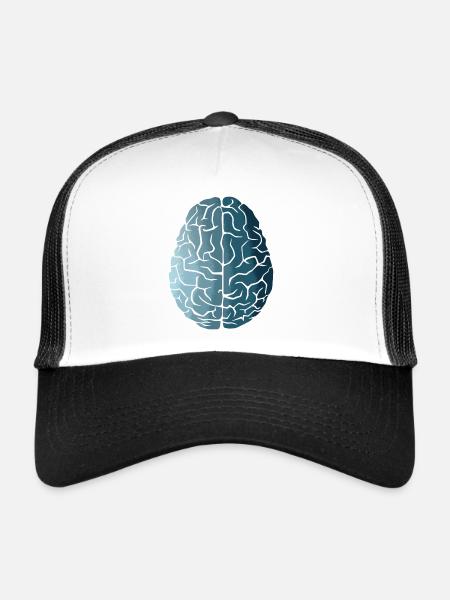 Évolution du cerveau - Casquette trucker  - blanc/noir - Devant