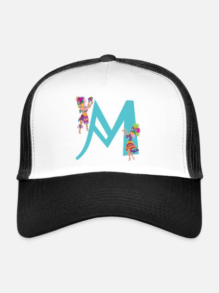 carnaval m - Casquette trucker  - blanc/noir - Devant
