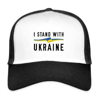 I Stand With Ukraine - Trucker Cap - white/black - Front