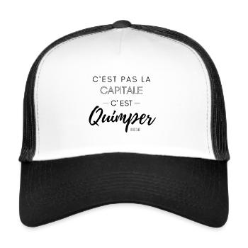 C'est pas la capitale, c'est Quimper bébé - Casquette trucker  - blanc/noir - Devant