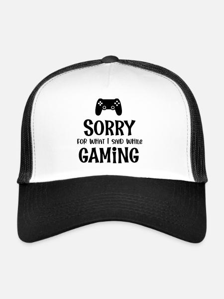 Désolé pour ce que j’ai dit en jouant - Casquette trucker  - blanc/noir - Devant
