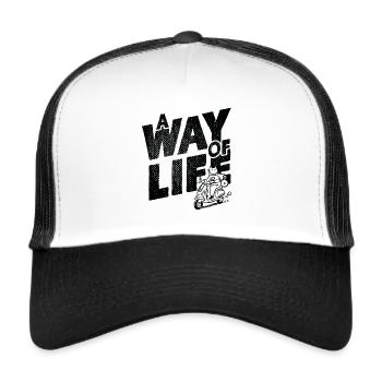 Cruising Katze - Ein Lebensgefühl - Trucker Cap - Weiß/Schwarz - Vorne