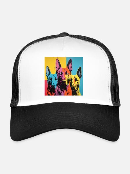 Belgian Shepherd - POP ART - Trucker Cap - white/black - Front