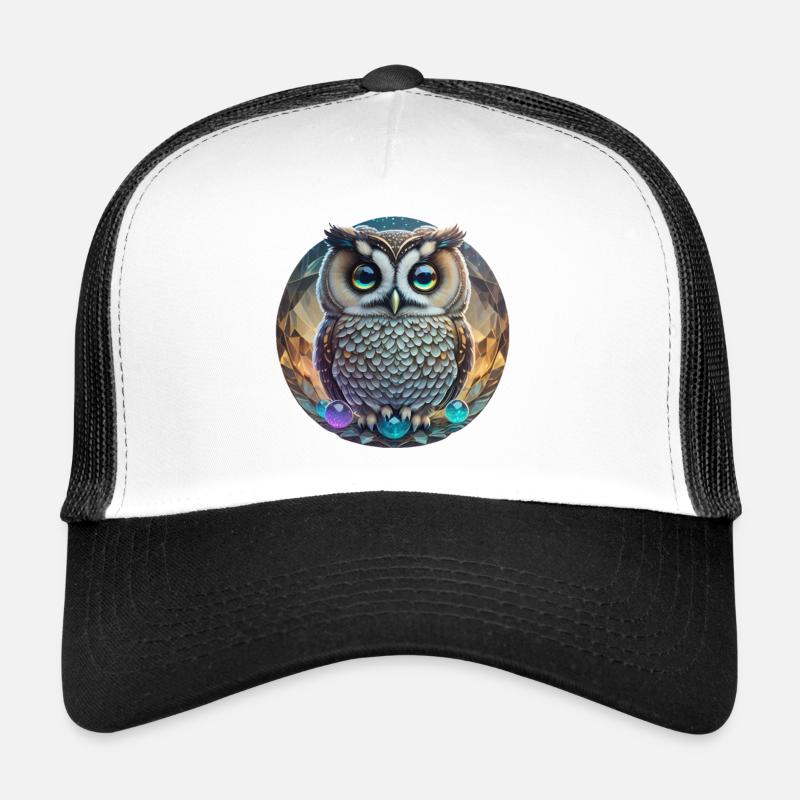 Eule - Trucker Cap - Weiß/Schwarz