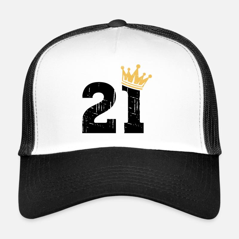 21 Crown 21st Birthday 21 years old - Trucker Cap - white/black