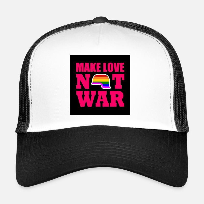 Make love not war - Trucker Cap - Weiß/Schwarz