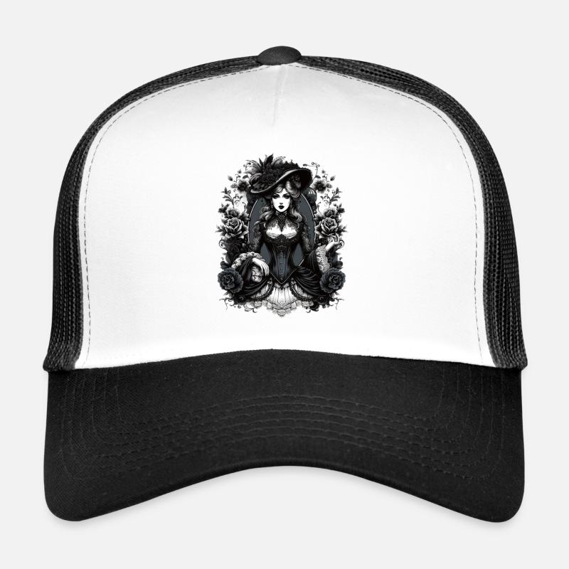 Beauté victorienne : l’élégance en noir et blanc Casquette trucker 