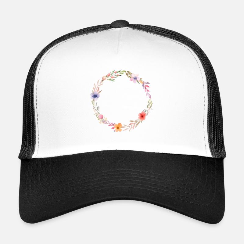 Customisable floral wreath, colourful Trucker Cap