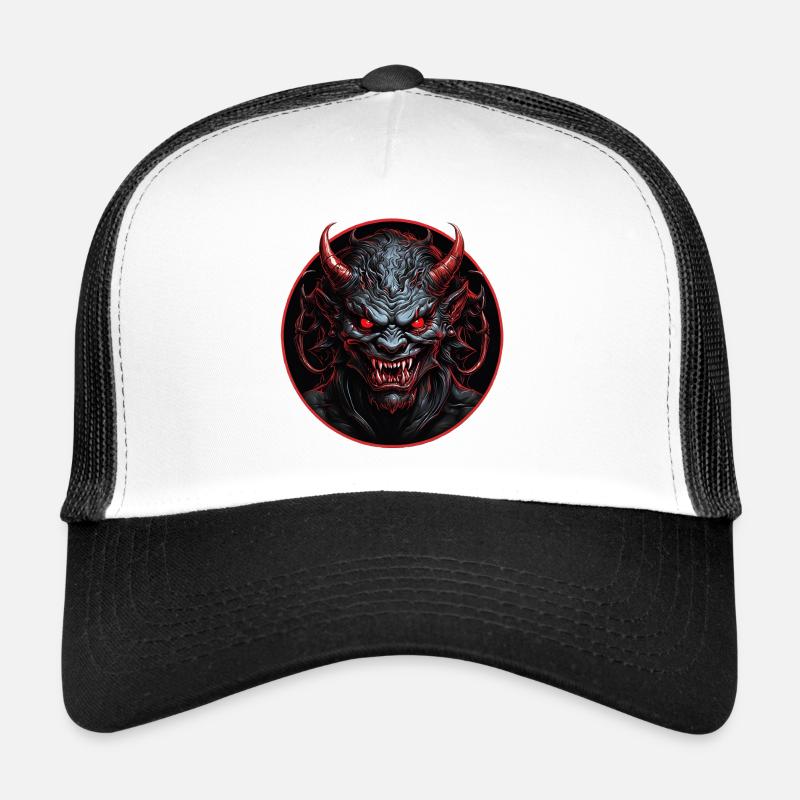 Böser dämonischer Teufel mit roten Augen Trucker Cap