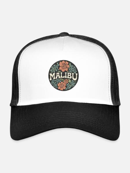 Retro Malibu - Trucker Cap - white/black - Front