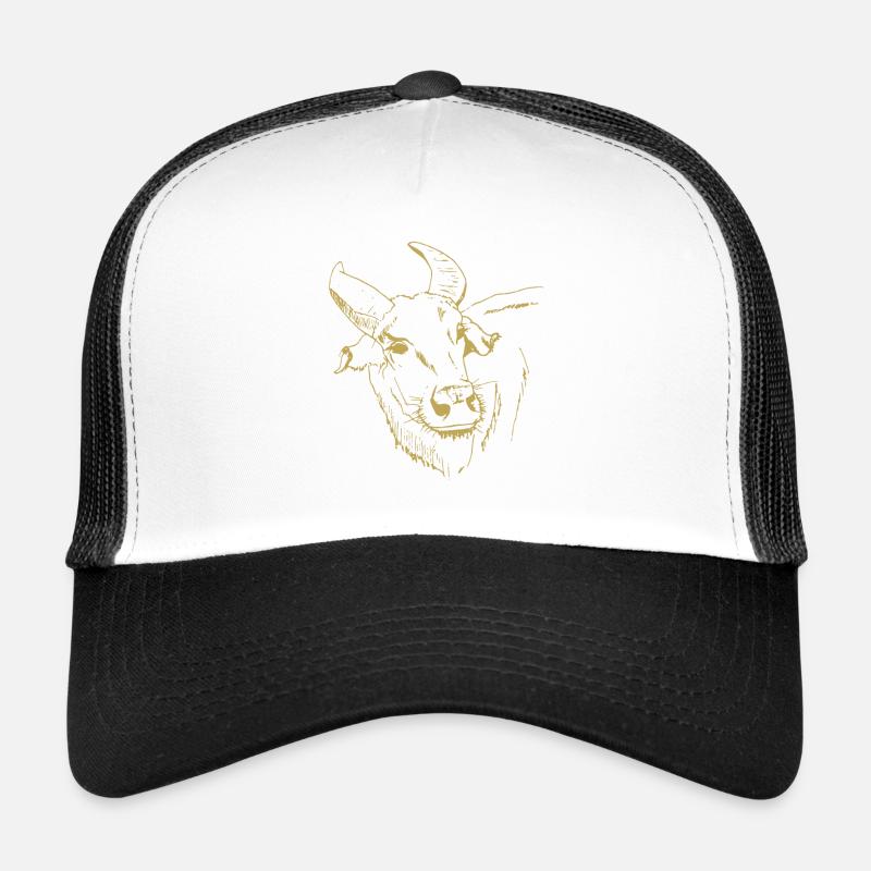 Illustrated designs with ox - Trucker Cap - white/black
