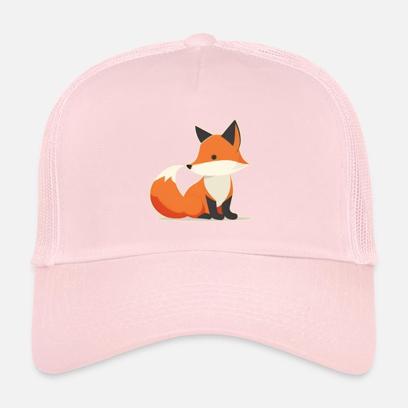 Cute Fox Logo, Fox Drawing Trucker Cap