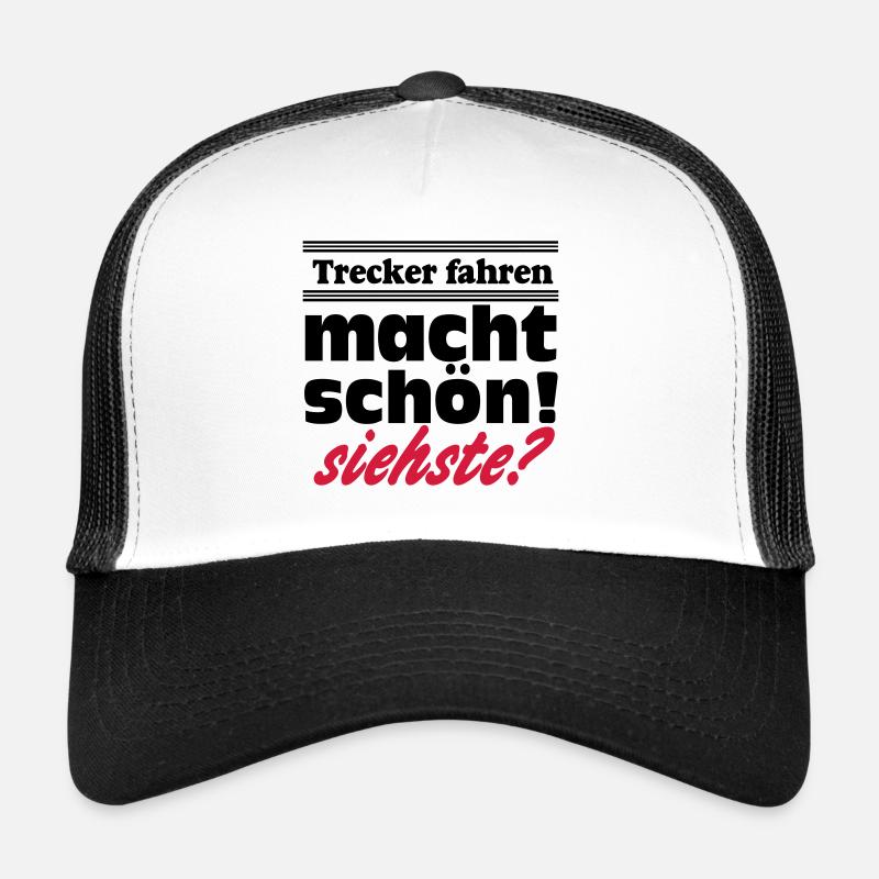 Traktor , Trecker , Trecker fahren (25) - Trucker Cap - Weiß/Schwarz