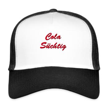 Cola Addicted Gift Funny addiction red - Trucker Cap - white/black - Front