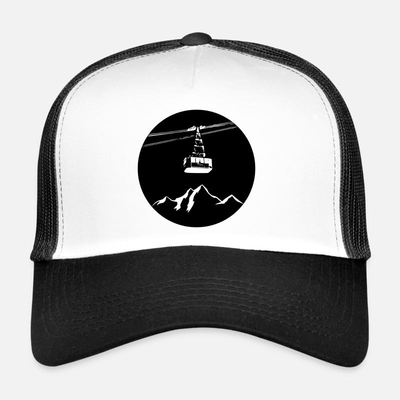 Berg mit Gondel weiss Trucker Cap