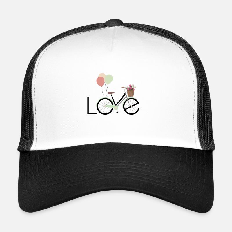 J'aime ma conception de vélo - Casquette trucker  - blanc/noir