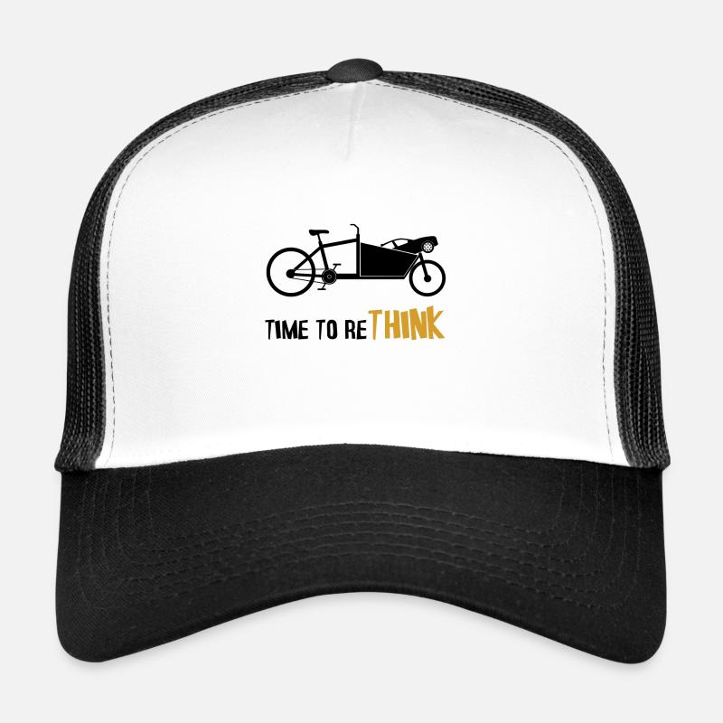 Temps à vélo cargo pour repenser le changement climatique - Casquette trucker  - blanc/noir