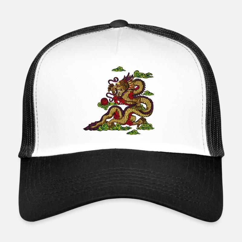 Chinesischer Drache - Trucker Cap - Weiß/Schwarz