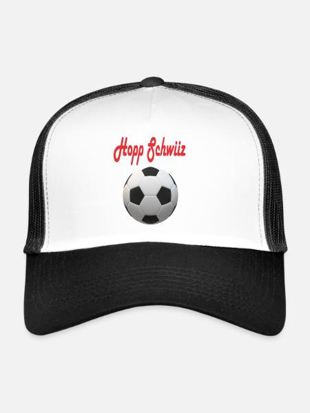 Conception du football suisse - Casquette trucker  - blanc/noir - Devant