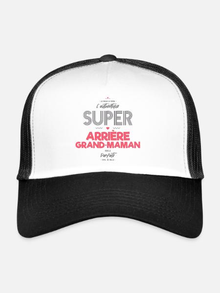 L authentique super arrière grand maman - Casquette trucker  - blanc/noir - Devant