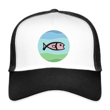 Fish in the water habitat - Trucker Cap - white/black - Front