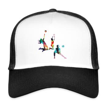 volleyball,volleyballer,beachball,graffiti,colorful - Trucker Cap - white/black - Front