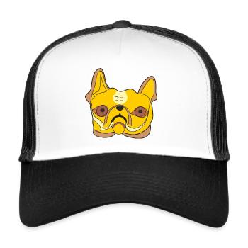Bouledogue français - Casquette trucker  - blanc/noir - Devant
