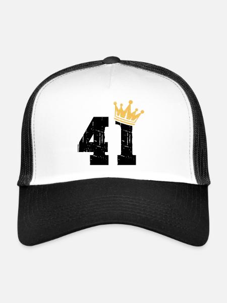 41 Crown 41st Birthday 41 years old - Trucker Cap - white/black - Front