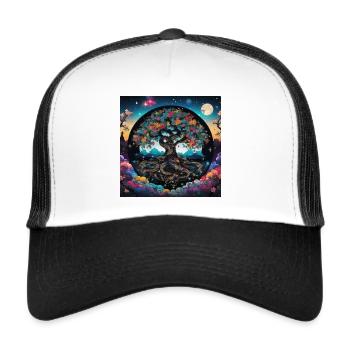 Tree of Life ,Tree of Life,Graffiti,Planets - Trucker Cap - white/black - Front
