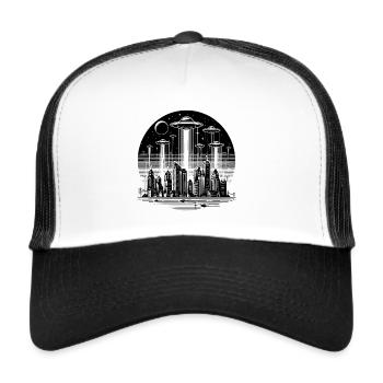 UFOs on the City - Trucker Cap - white/black - Front
