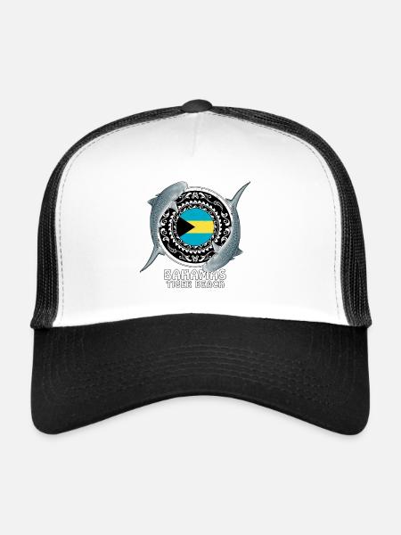 Tiger Beach, Bahamas - Casquette trucker  - blanc/noir - Devant