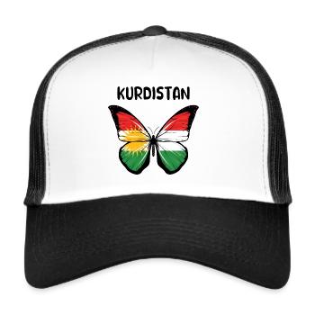 Kurdistan Flag Bakur Bashur Rojava Rojhlt Newroz - Trucker Cap - white/black - Front