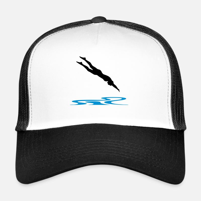 Swimming, Swimmer - Trucker Cap - white/black