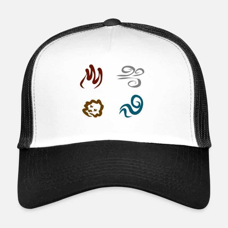 Quatre éléments - Casquette trucker  - blanc/noir