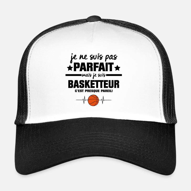 je suis BASKETTEUR - Casquette trucker  - blanc/noir