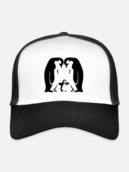 Famille Pingouin / Famille Pingouin - parents - Casquette trucker  - blanc/noir - Devant